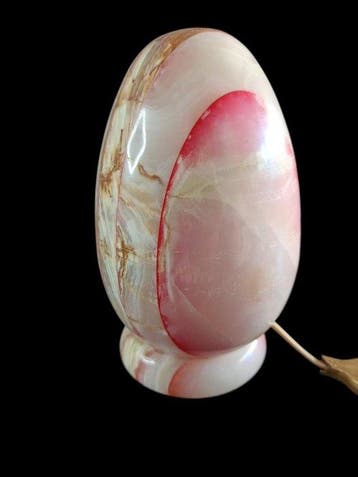 Lamp - Onyx - Vintage ei-vormige lamp van onyx