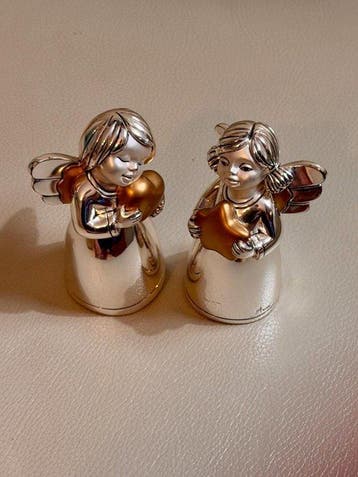 Arde - Beeldje - Angel Pair with Gold Hearts - 612 g (2) -