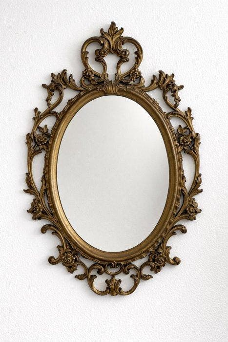 Roberta Wood - Spiegel - Glas, Hout, Plastic, Antiek en Kunst, Curiosa en Brocante