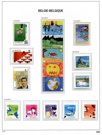 België 2010 - Volledige verzameling zegels en blokken zoals