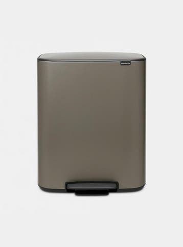 Brabantia Bo Prullenbak - 60 liter - Matt Steel — nieuw, Verzenden