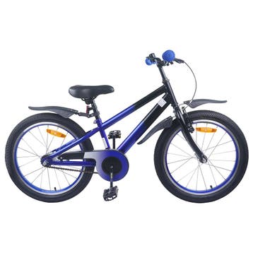 vidaXL Kinderfiets 18 Inch voor 5-7 jaar oud Blauw Zwart, Verzenden