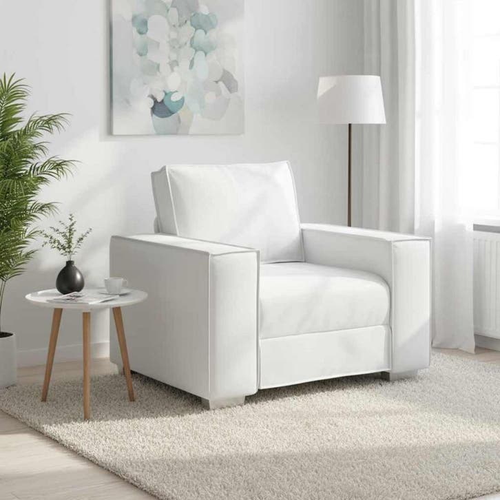 vidaXL Sofa Stoel Wit 100 cm Kunstleer, Maison & Meubles, Canapés | Salons, Envoi