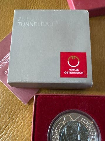 Oostenrijk. 25 Euro 2013 Tunnelbau NIOB (Zonder