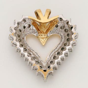 Hanger - 10 kt. Geel goud, Witgoud Diamant (Natuurlijk)