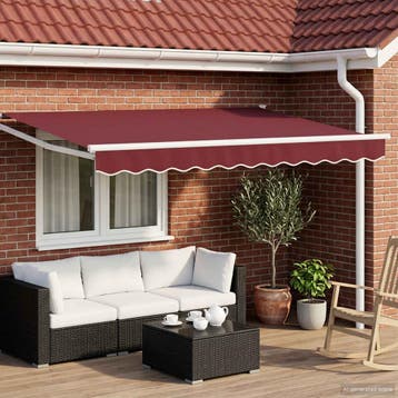 vidaXL Elektrisch Uitschuifbare Zonneluifel Bordeauxrood 3,5, Tuin en Terras, Zonneschermen, Verzenden, Nieuw