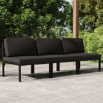 vidaXL Tuinbank 3-zits met kussens aluminium, Tuin en Terras, Verzenden, Nieuw
