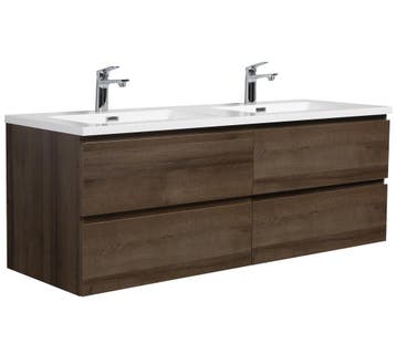 Badkamermeubel Set Angela 140cm Bruin Eiken Badmeubel, Huis en Inrichting, Badkamer | Badkamermeubels, Verzenden, Nieuw