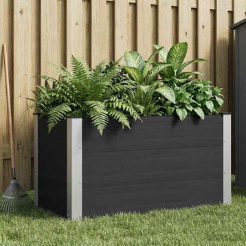 vidaXL Verhoogde plantenbak Zwart 100 x 50 x 54 cm WPC en, Tuin en Terras, Verzenden, Nieuw