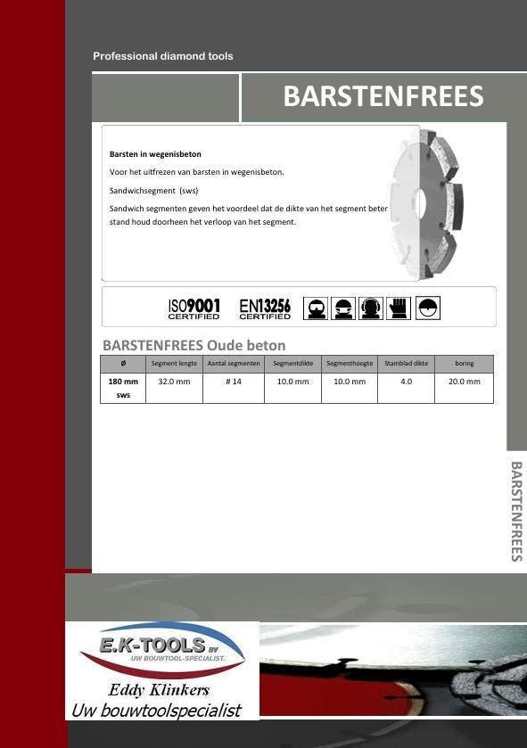 Diamantzaagblad-Barstenfrees uitfrezen wegenis - beton., Bricolage & Construction, Outillage | Pièces de machine & Accessoires