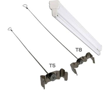 Clips voor TL armatuur  T8 met staalkabel, Verzenden