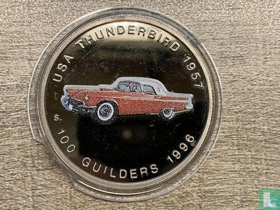 Suriname 100 guilders 1996 (PROOF - rood en blauw gekleur..., Postzegels en Munten, Munten | Amerika, Losse munt, Verzenden