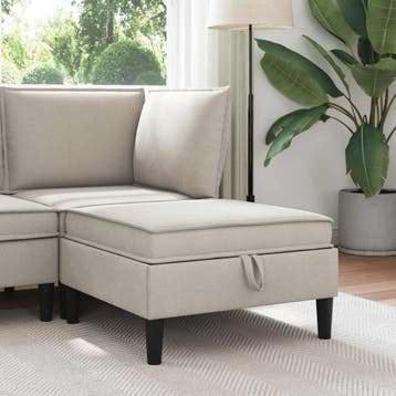 vidaXL Sofa Kruk met Opbergruimte Havermout Fluweel, Verzenden
