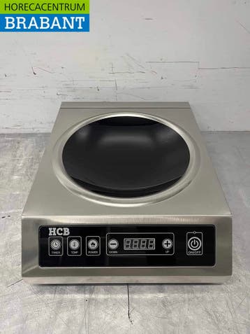 HCB Wok à induction en acier inoxydable, brûleur et plaque, Verzenden