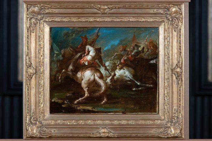 Jacques Courtois (1621-1676), Toegeschreven aan - Cavalerie, Antiquités & Art, Art | Peinture | Classique