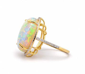 Zonder minimumprijs - Ring - 14 karaat Geel goud - 14.91ct.