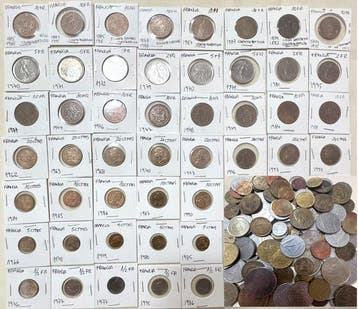 Frankrijk. 56 French Coins – Franc Series – Including