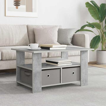 vidaXL Salontafel Beton Grijs 77 x 55 x 42 cm Bewerkt hout, Huis en Inrichting, Verzenden, Nieuw