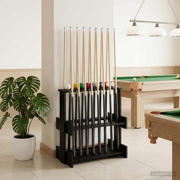 vidaXL Biljartkeu-stand Bewerkt hout 60 x 35 x 60 cm Zwart, Verzenden