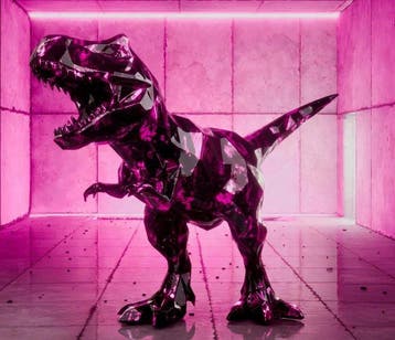 Richard Orlinski (1966) - T-Rex Brushed Neon