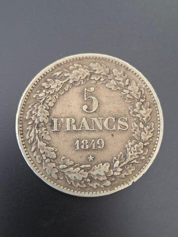 België. Leopold I. 5 Francs 1849 (Zonder minimumprijs), Postzegels en Munten