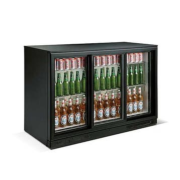Barkoeler - 338 liter - met 3 schuifdeuren - Zwart, Verzenden