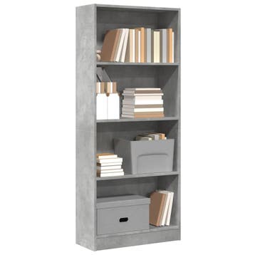 vidaXL Boekenkast 60x24x143 cm bewerkt hout betongrijs, Verzenden