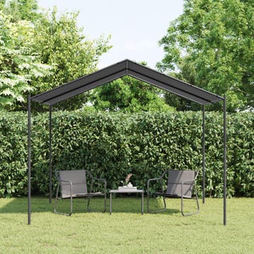 vidaXL Tuinpaviljoen 3x3 m staal en stof antracietkleurig, Verzenden