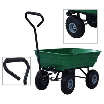 vidaXL Tuinkiepwagen 300 kg 75L groen, Doe-het-zelf en Bouw, Verzenden, Nieuw