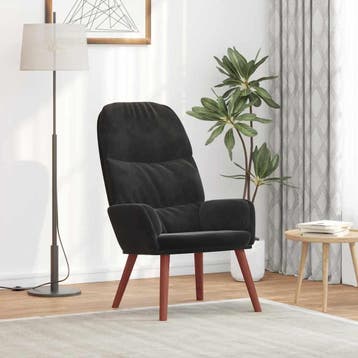 vidaXL Relaxstoel fluweel zwart, Verzenden