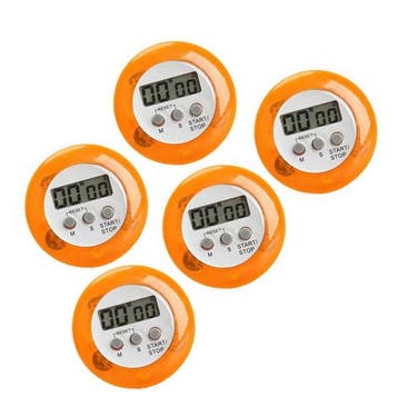 Set van 5 digitale timers, kookwekkers (alarmklok) oranje, Doe-het-zelf en Bouw, Verzenden, Nieuw