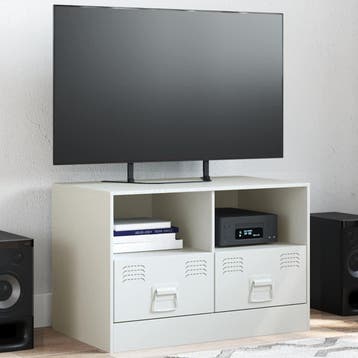 vidaXL Tv-meubel 67x39x44 cm staal wit, Verzenden