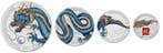 Fiji. Mint set 2024 Lunar Dragon - Drache Fractional Set