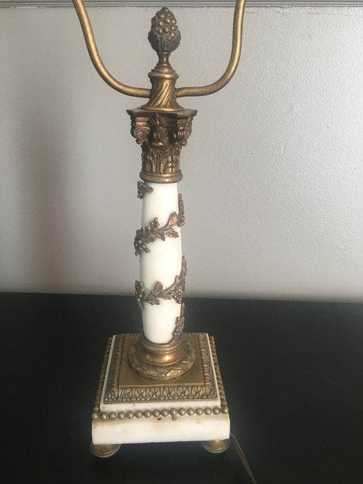 Lampe de table - Marbre blanc et bronze - PIED DE LAMPE, Antiquités & Art, Antiquités | Autres Antiquités