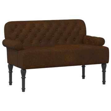 vidaXL Lovingseat met knoopge tuft Bruin 120 x 65 x 78 cm, Huis en Inrichting, Verzenden, Nieuw