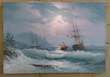 Karpenko Vitalii (XX) - Seascape the night, Antiek en Kunst