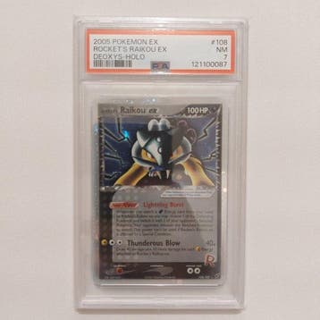 Pokémon - 1 Graded card - Raikou 2005 Rockets raikou EX 108