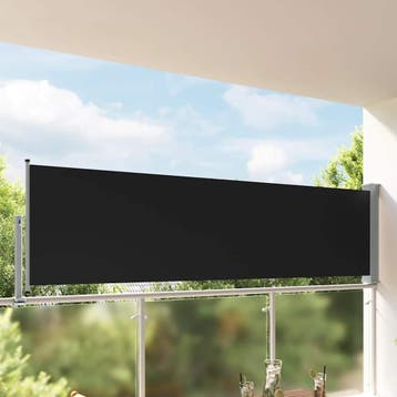 vidaXL Tuinscherm uittrekbaar 100x300 cm zwart, Verzenden