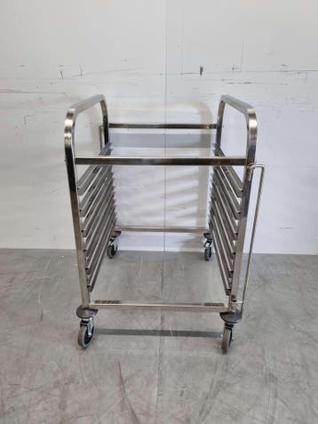 Chariot en acier inoxydable 6 x 2/1 GN gastronorm 95 cm, Verzenden