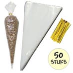 Fako Bijoux - 50x Puntzak Polyethyleen - 37x18cm - Traktatie, Verzenden, Nieuw