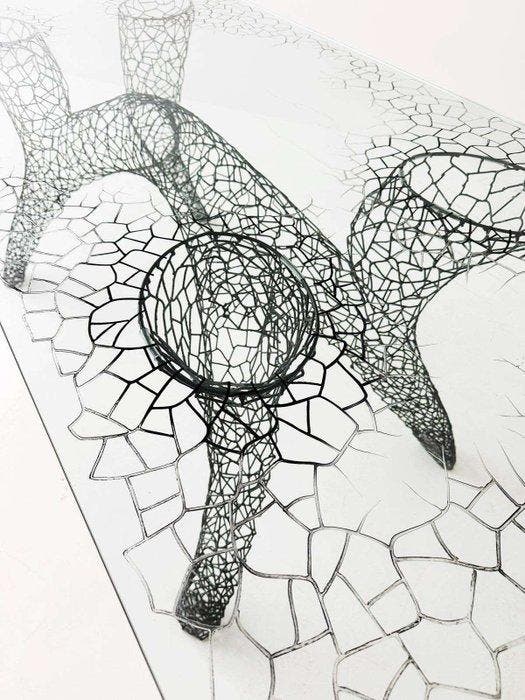 Anacleto Spazzapan - Tafel - Glas, IJzer, Antiquités & Art, Art | Objets design