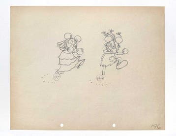 Mickey Mouse and Minnie Mouse Originele animatietekening -, Nieuw