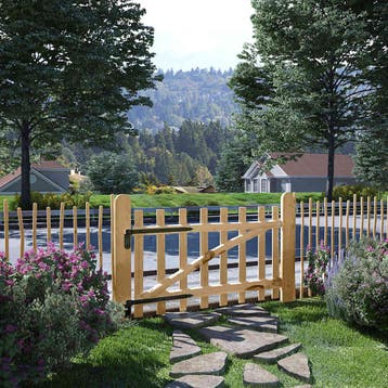 vidaXL Poort enkel 100x60 cm hazelaarhout, Jardin & Terrasse, Verzenden