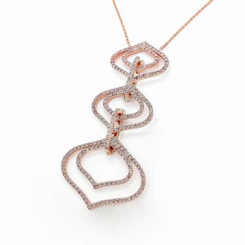 Hanger - 14 karaat Roségoud - 1.26ct. tw. Roze Diamant