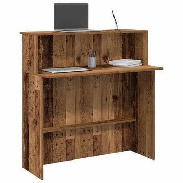 vidaXL Receptiebalie 100x50x103,5 cm bewerkt hout oud, Verzenden, Nieuw