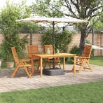 vidaXL Tuin Eettafel Set 5 pcs Bruin Massief Acacia Hout, Verzenden