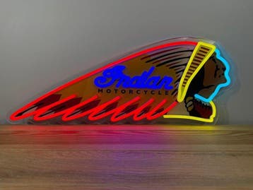 Indian Motorcycle - Neonlichtbord - plexiglas, Antiek en Kunst