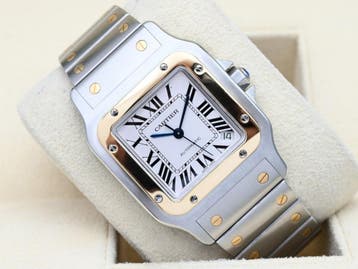 Cartier Santos Ref. W20099C4 Year 2008 (Box & Papers), Handtassen en Accessoires, Horloges | Heren, Overige merken, Polshorloge