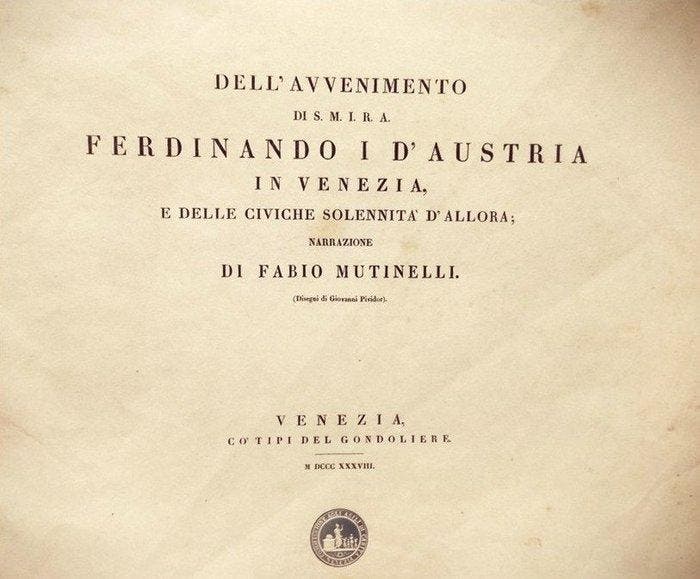 Mutinelli Fabio, Lorenzetti Giulio - Le Feste Veneziane., Antiek en Kunst, Antiek | Boeken en Manuscripten