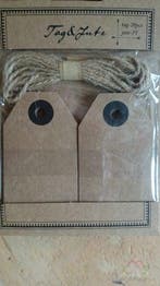 Labels en jute 4,5x7,5 cm zak 20 stuks